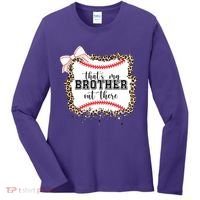 Thats My Brother Out There Cute Baseball Game Day Women's Long Sleeve Shirt thumb 0