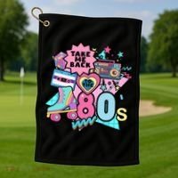 Take Me Back To The 80s Retro Golf Towel thumb 1