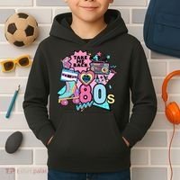 Take Me Back To The 80s Retro Kids Hoodie thumb 2