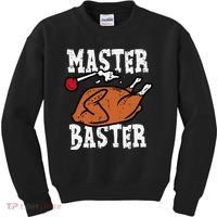 Thanksgiving Master Baster Funny Turkey Day Fall Kids Sweatshirt thumb 0