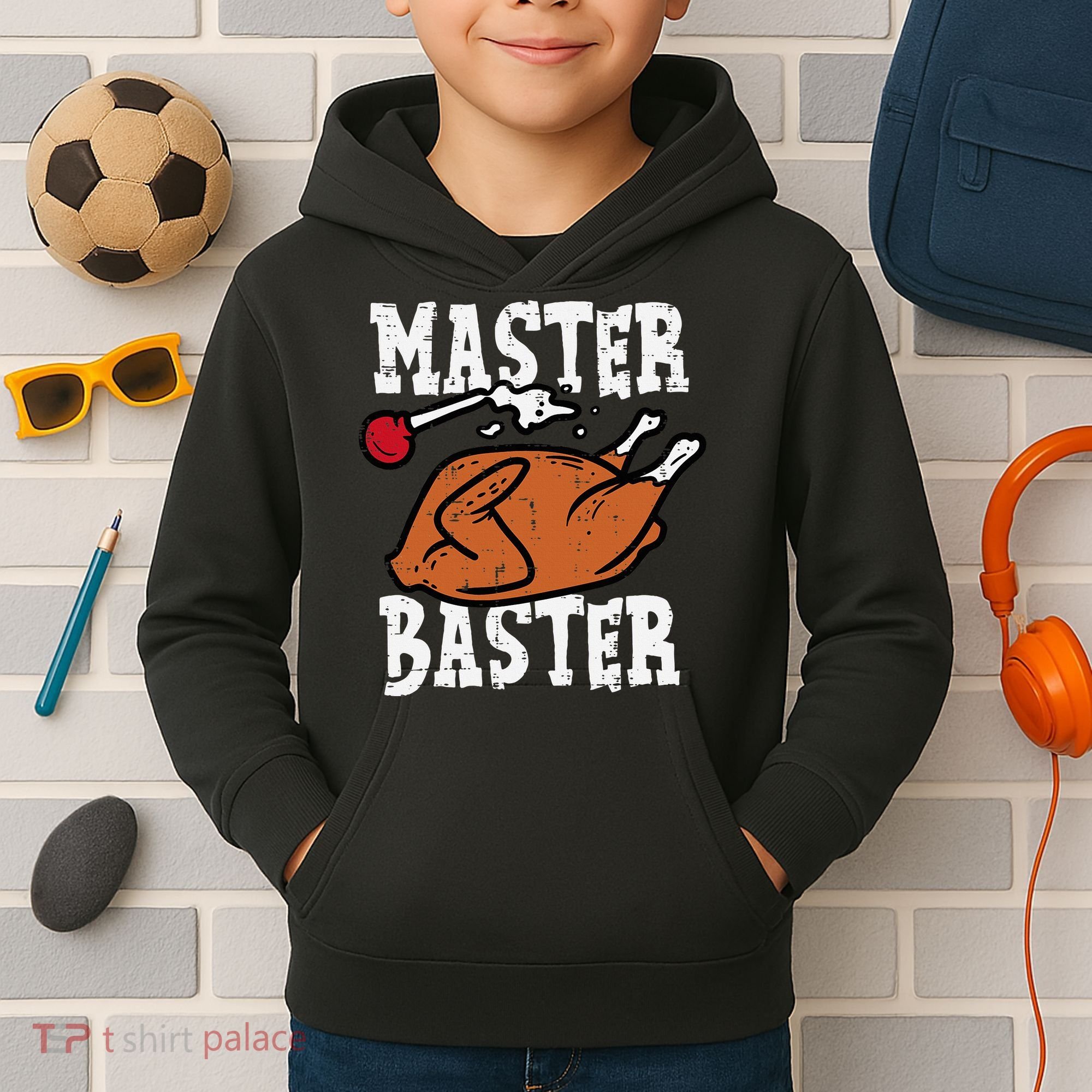 Thanksgiving Master Baster Funny Turkey Day Fall Kids Hoodie