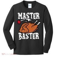 Thanksgiving Master Baster Funny Turkey Day Fall Kids Long Sleeve Shirt thumb 0
