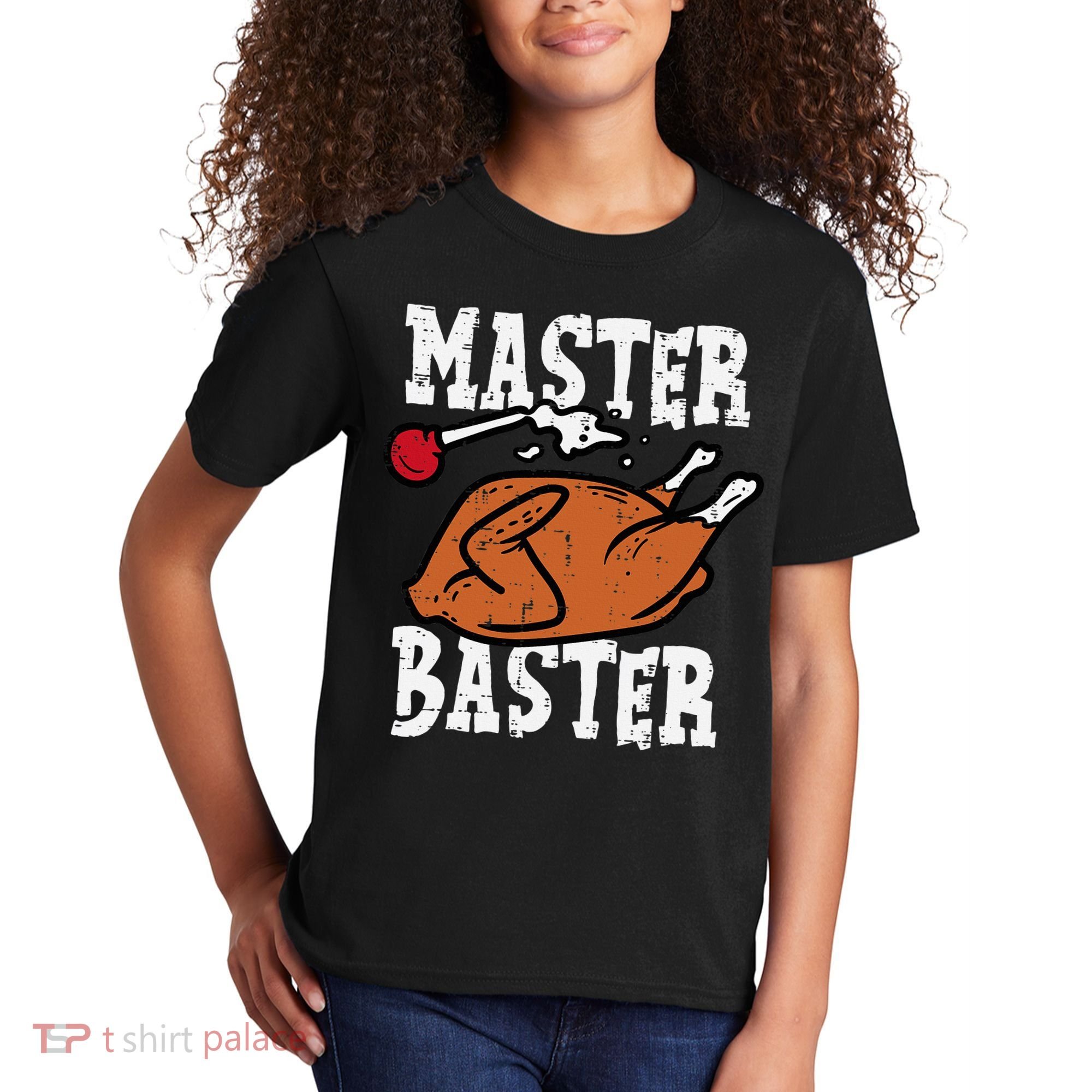 Thanksgiving Master Baster Funny Turkey Day Fall Kids T-Shirt