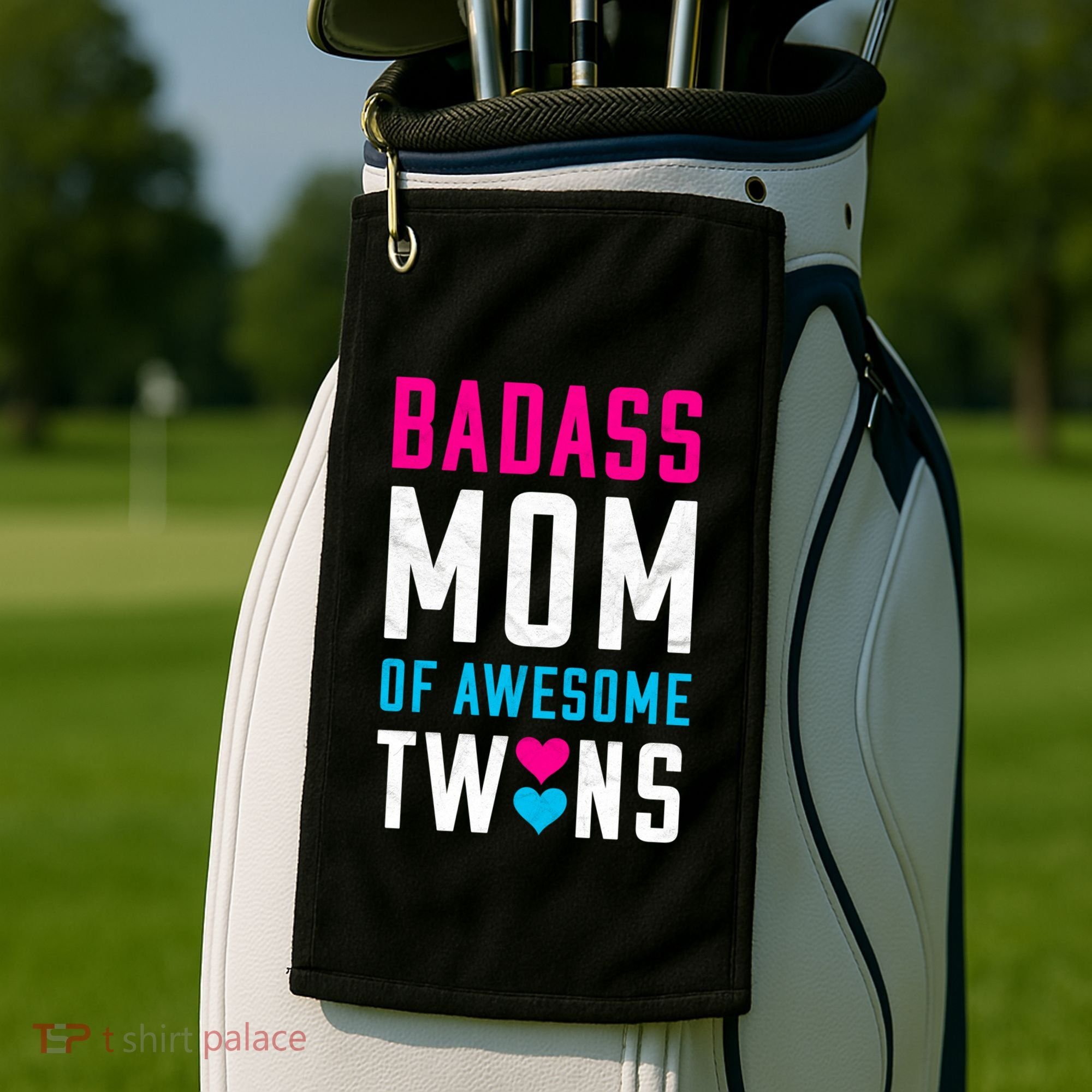 Twin Mom Badass Mom Of Twins Awesome Twins Gift Golf Towel
