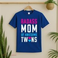 Twin Mom Badass Mom Of Twins Awesome Twins Gift T-Shirt thumb 2