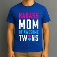 Twin Mom Badass Mom Of Twins Awesome Twins Gift T-Shirt thumb 3