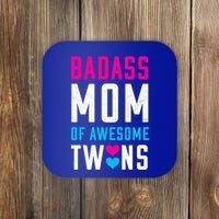 Twin Mom Badass Mom Of Twins Awesome Twins Gift Coaster thumb 0