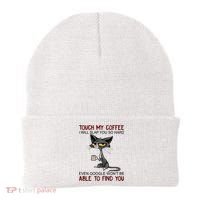 Touch My Coffee I Will Slap You So Hard Funny Cat Lover Gift Beanie thumb 0