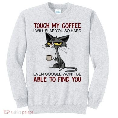 Touch My Coffee I Will Slap You So Hard Funny Cat Lover Gift Sweatshirt