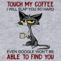 Touch My Coffee I Will Slap You So Hard Funny Cat Lover Gift Women's Sweatshirt thumb 2
