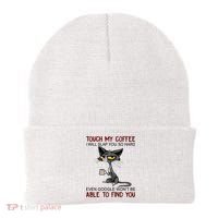 Touch My Coffee I Will Slap You So Hard Funny Cat Lover Gift Beanie thumb 0