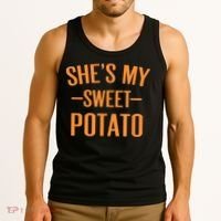Thanksgiving Matching Couples She's My Sweet Potato I Yam Tank Top thumb 3