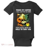 Touch My Coffee ILl Slap You So Hard Cat Face Feeling Baby Bodysuit thumb 0