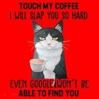 Touch My Coffee I Will Slap You So Hard Cat Coffee Lovers Santa Hat thumb 1