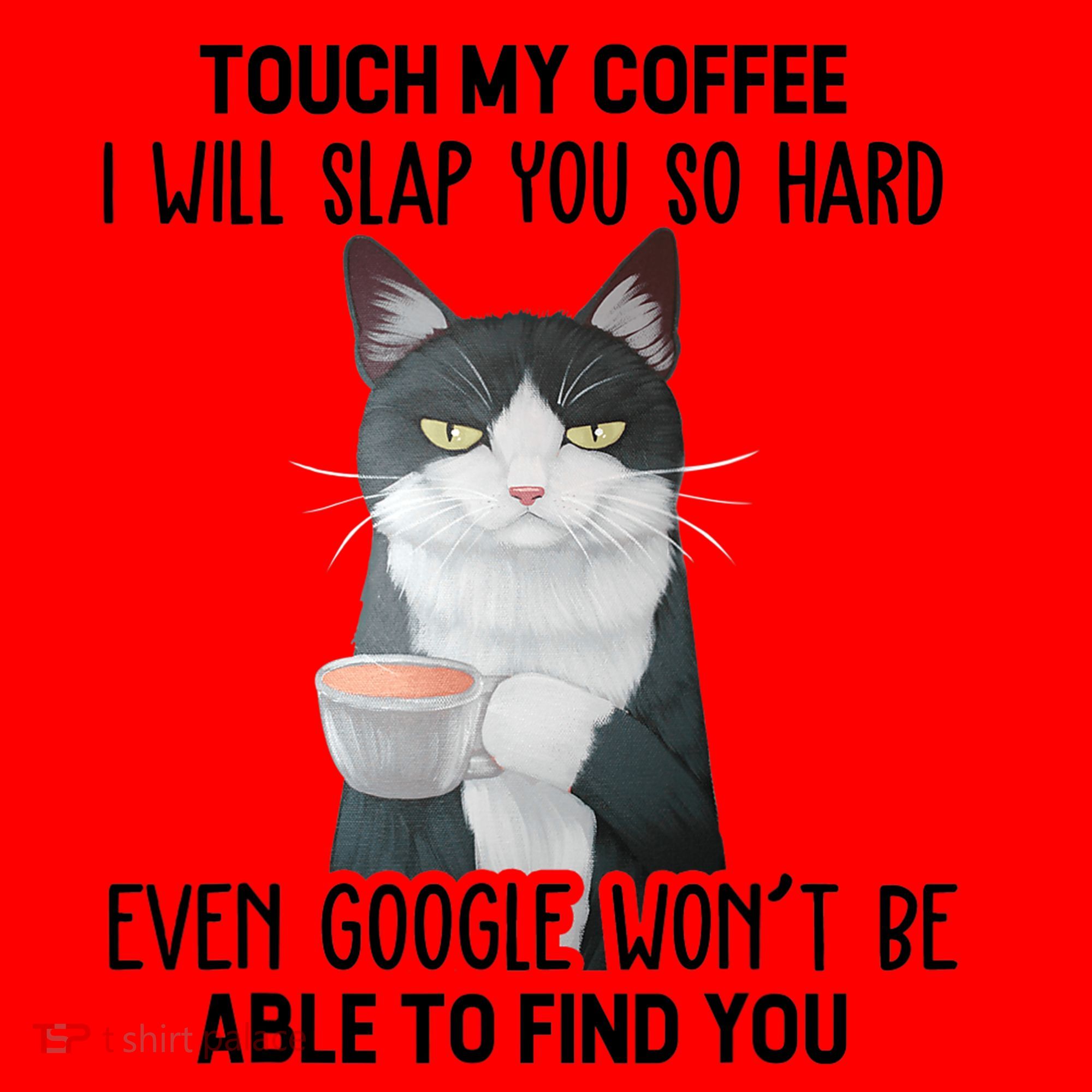 Touch My Coffee I Will Slap You So Hard Cat Coffee Lovers Santa Hat