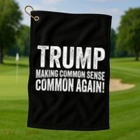 Trump Making Common Sense Common Again Golf Towel thumb 1