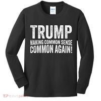 Trump Making Common Sense Common Again Kids Long Sleeve Shirt thumb 0