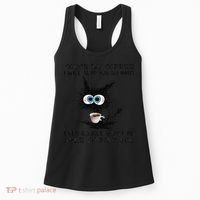 Touch My Coffee I Will Slap You So Hard Black Cat Coffee Tee Women's Tank Top thumb 0