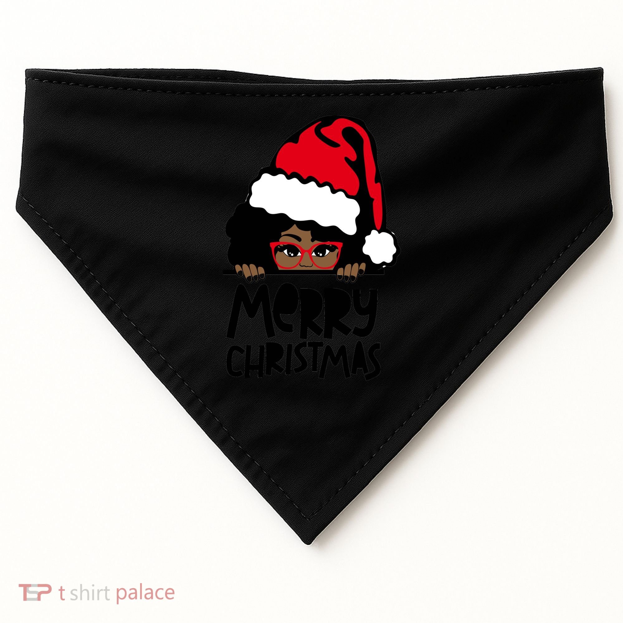 That Melanin Christmas Mrs Claus Santa Black Peeking Claus Cool Gift USA-Made Doggie Bandana