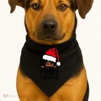 That Melanin Christmas Mrs Claus Santa Black Peeking Claus Cool Gift USA-Made Doggie Bandana thumb 1