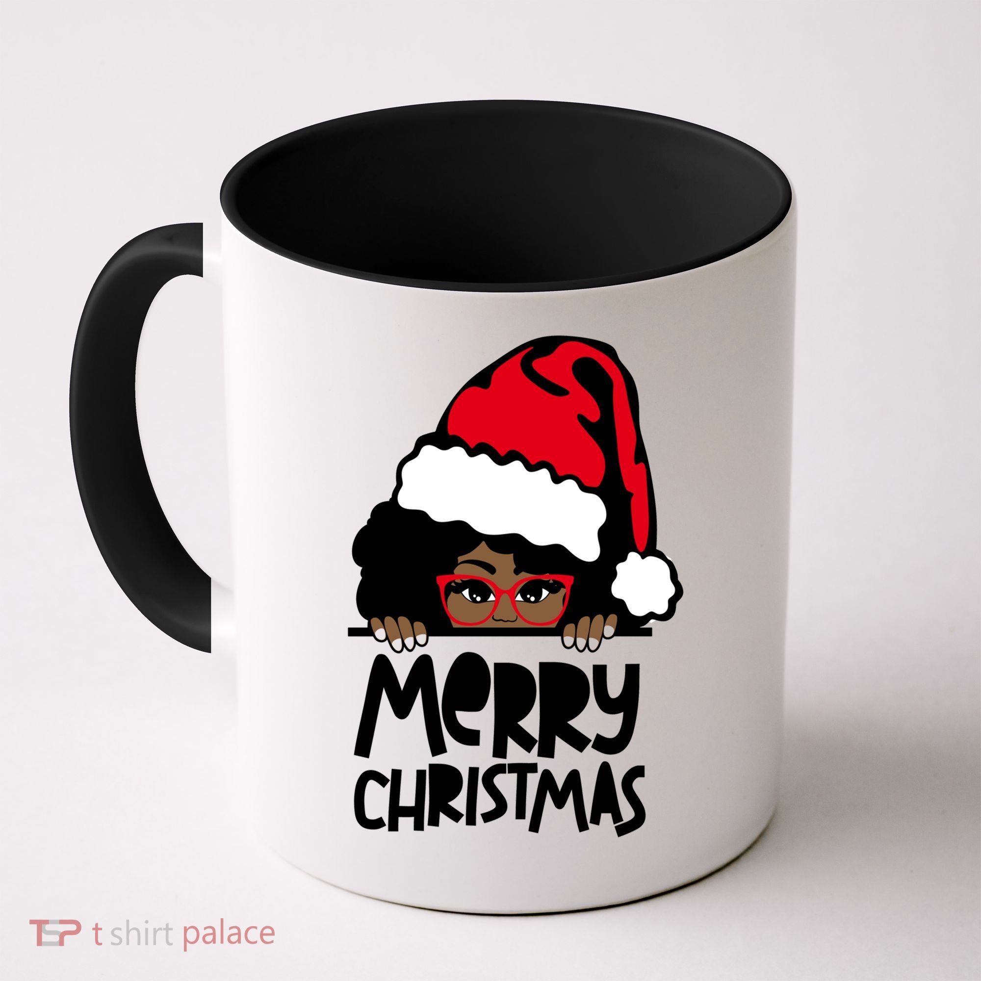 That Melanin Christmas Mrs Claus Santa Black Peeking Claus Cool Gift Coffee Mug