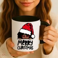 That Melanin Christmas Mrs Claus Santa Black Peeking Claus Cool Gift Coffee Mug thumb 3