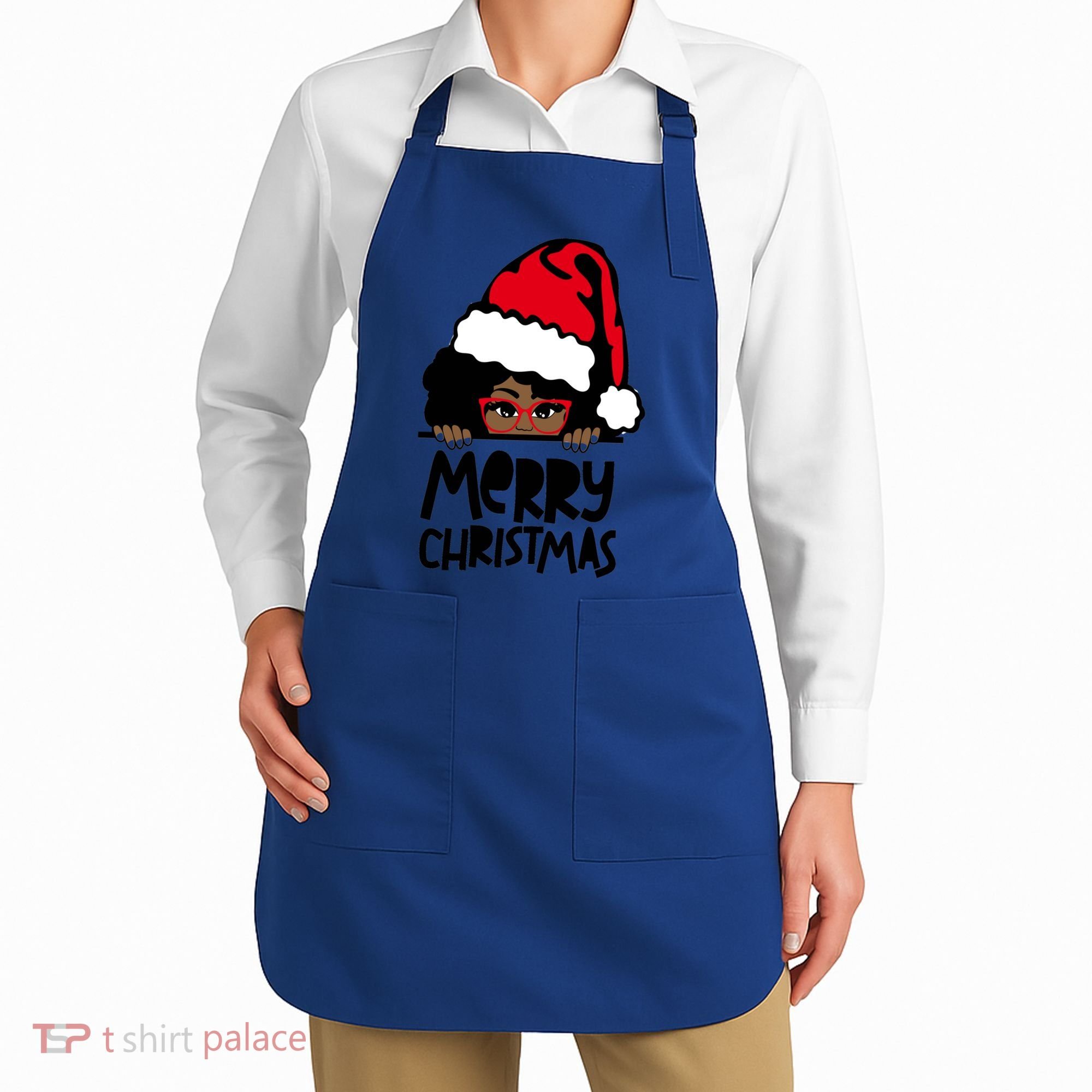 That Melanin Christmas Mrs Claus Santa Black Peeking Claus Cool Gift Apron