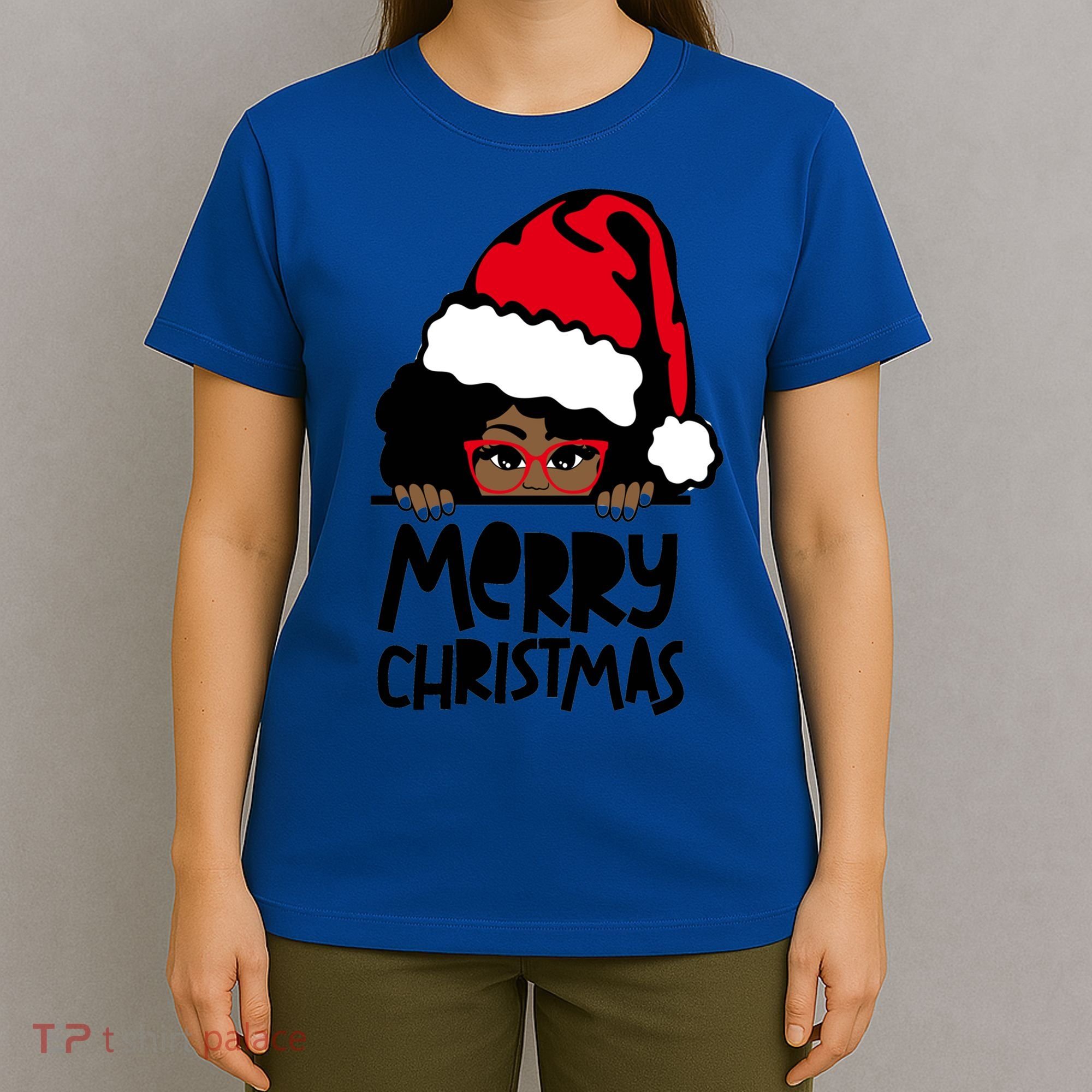 That Melanin Christmas Mrs Claus Santa Black Peeking Claus Cool Gift T-Shirt