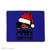 That Melanin Christmas Mrs Claus Santa Black Peeking Claus Cool Gift Mousepad thumb 0