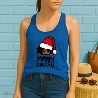 That Melanin Christmas Mrs Claus Santa Black Peeking Claus Cool Gift Women's Tank Top thumb 2