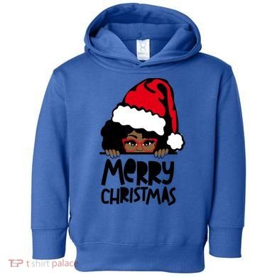 That Melanin Christmas Mrs Claus Santa Black Peeking Claus Cool Gift Toddler Hoodie