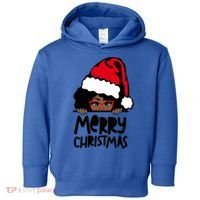 That Melanin Christmas Mrs Claus Santa Black Peeking Claus Cool Gift Toddler Hoodie thumb 0