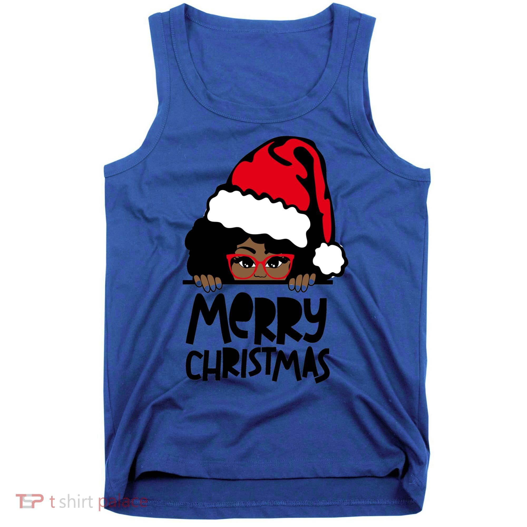 That Melanin Christmas Mrs Claus Santa Black Peeking Claus Cool Gift Tank Top