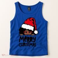 That Melanin Christmas Mrs Claus Santa Black Peeking Claus Cool Gift Tank Top thumb 2