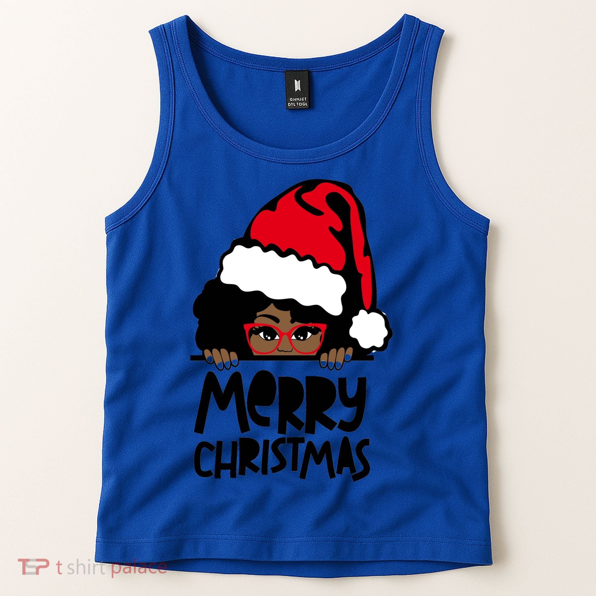 That Melanin Christmas Mrs Claus Santa Black Peeking Claus Cool Gift Tank Top
