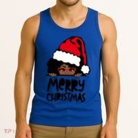 That Melanin Christmas Mrs Claus Santa Black Peeking Claus Cool Gift Tank Top thumb 3