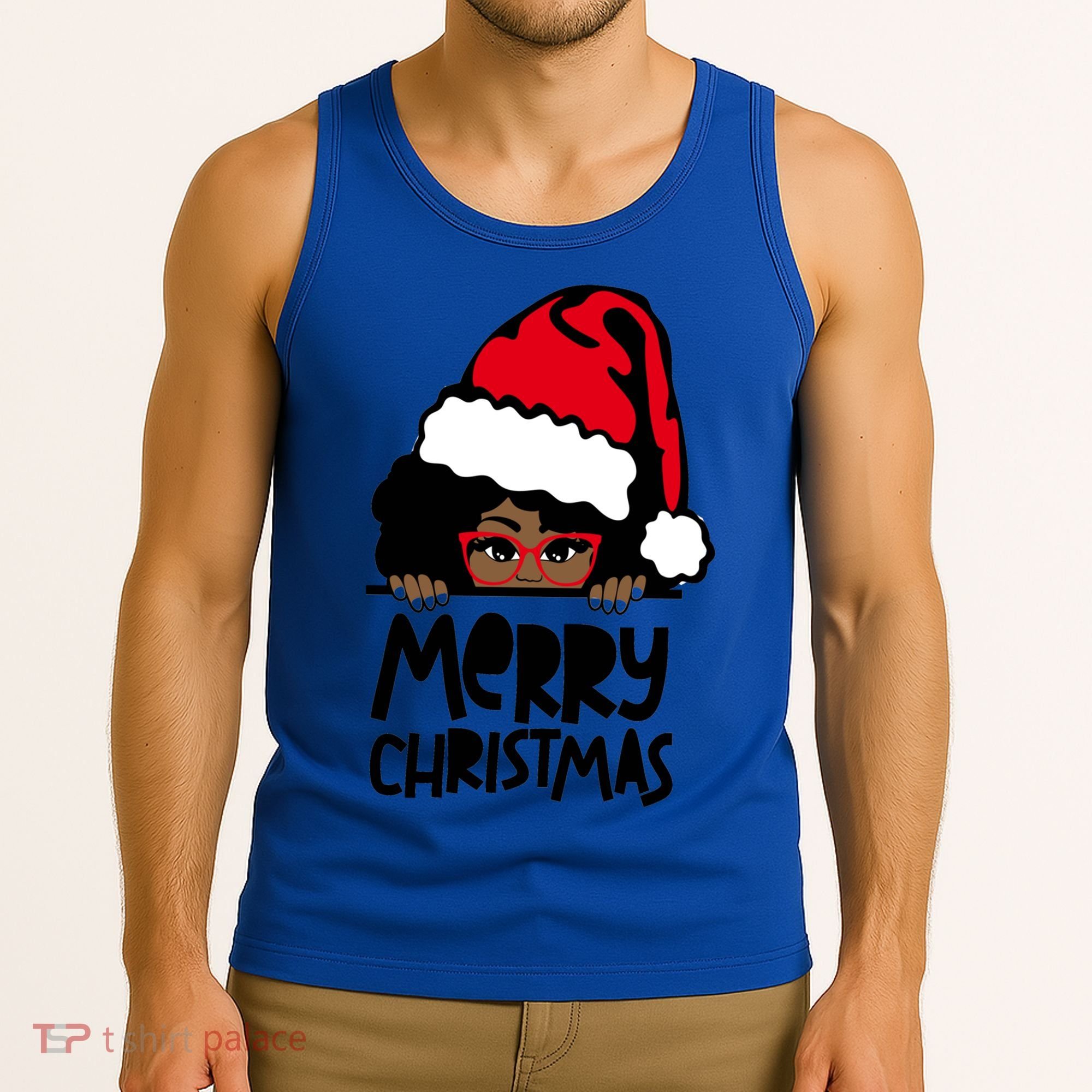 That Melanin Christmas Mrs Claus Santa Black Peeking Claus Cool Gift Tank Top