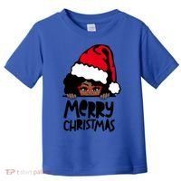 That Melanin Christmas Mrs Claus Santa Black Peeking Claus Cool Gift Toddler T-Shirt thumb 0