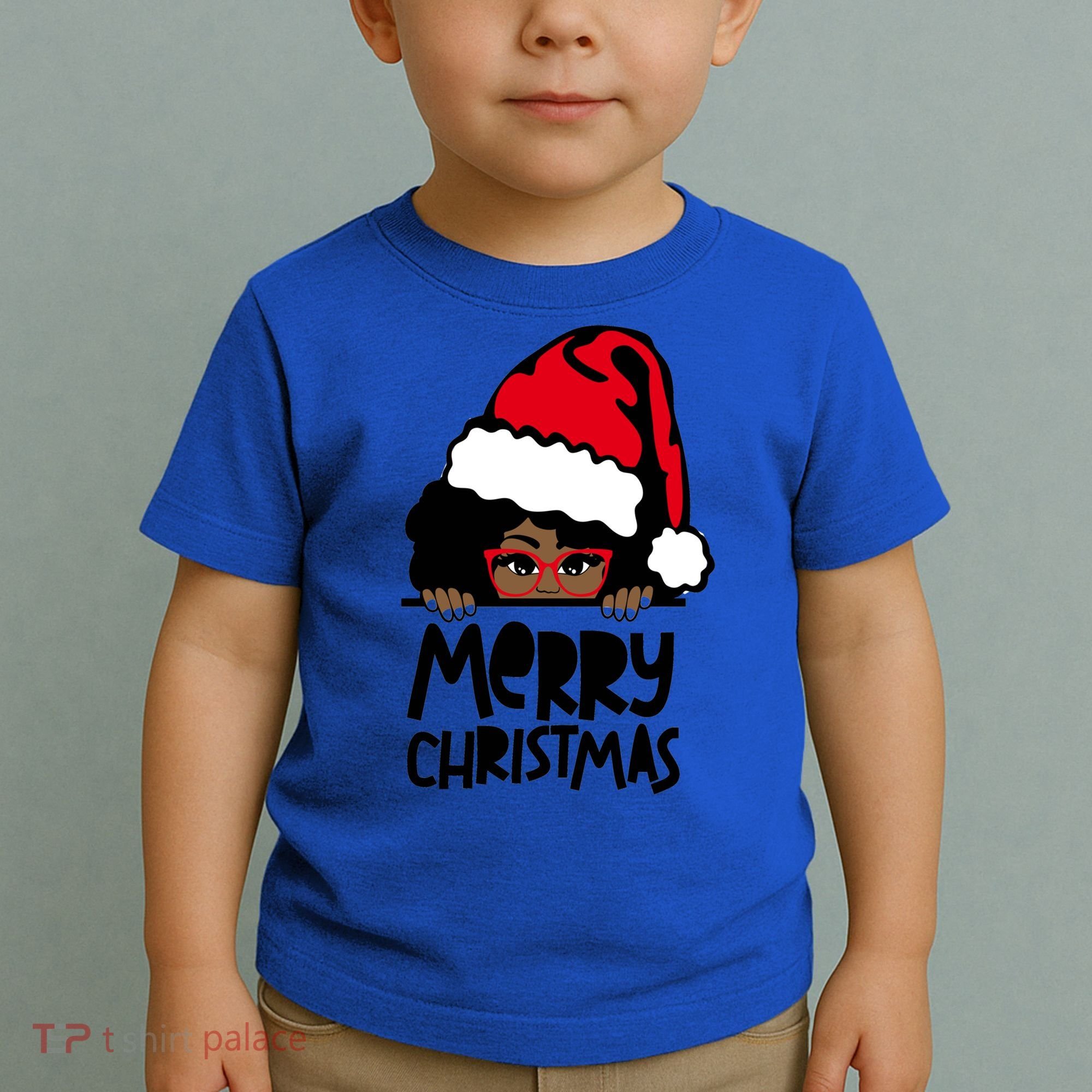 That Melanin Christmas Mrs Claus Santa Black Peeking Claus Cool Gift Toddler T-Shirt