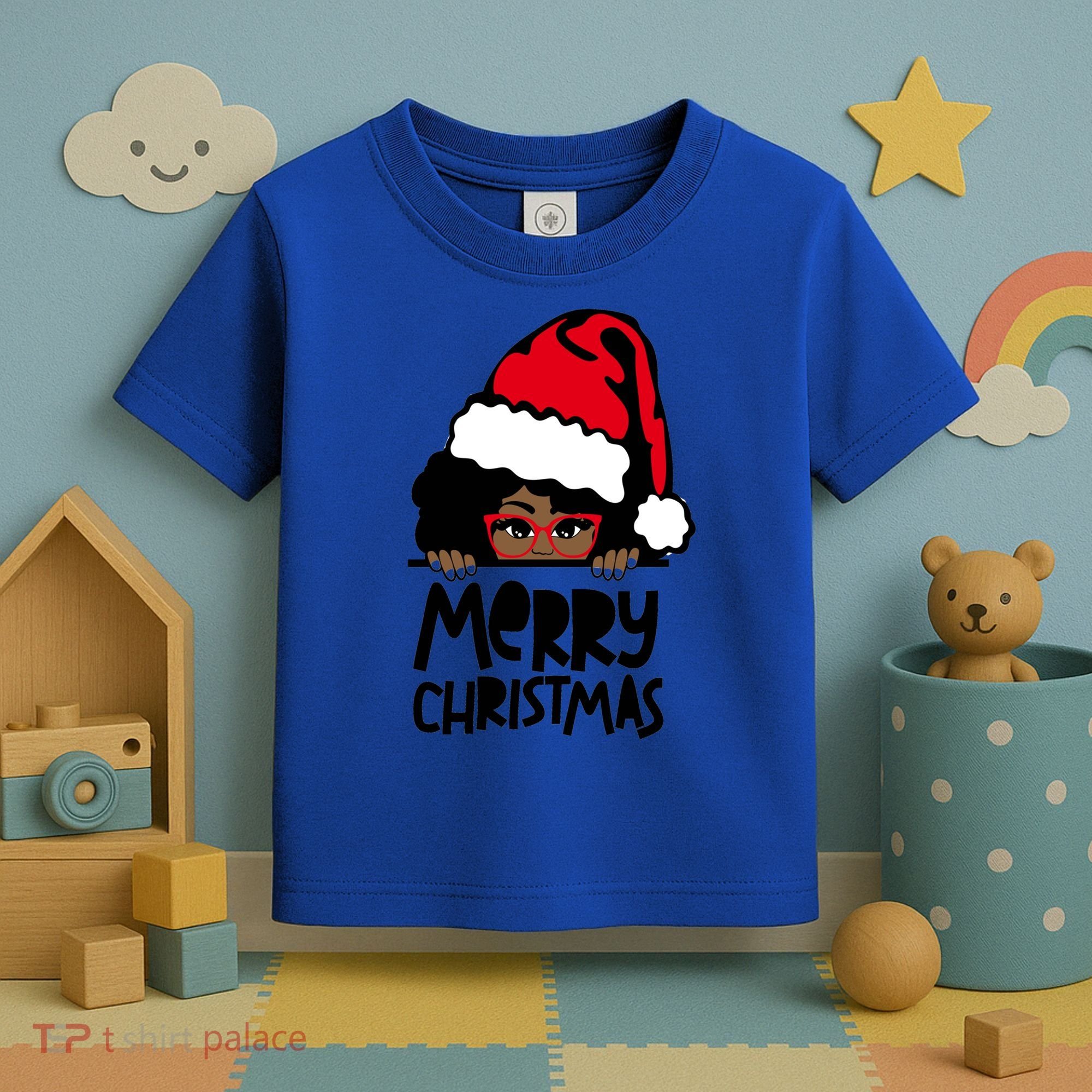 That Melanin Christmas Mrs Claus Santa Black Peeking Claus Cool Gift Toddler T-Shirt