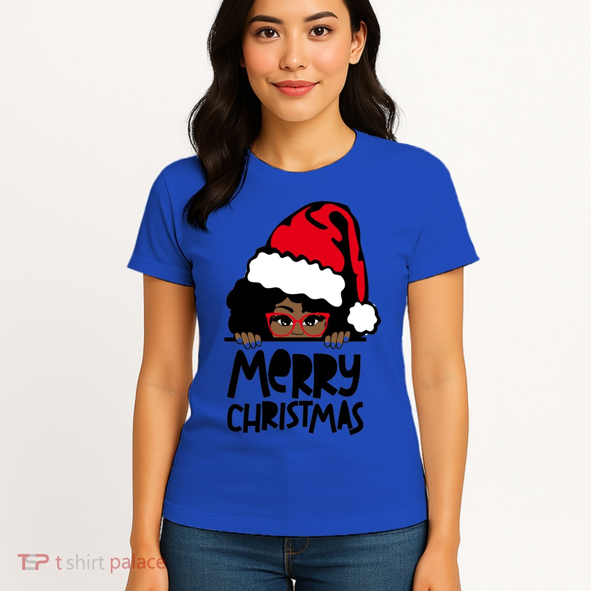 That Melanin Christmas Mrs Claus Santa Black Peeking Claus Cool Gift Women's T-Shirt
