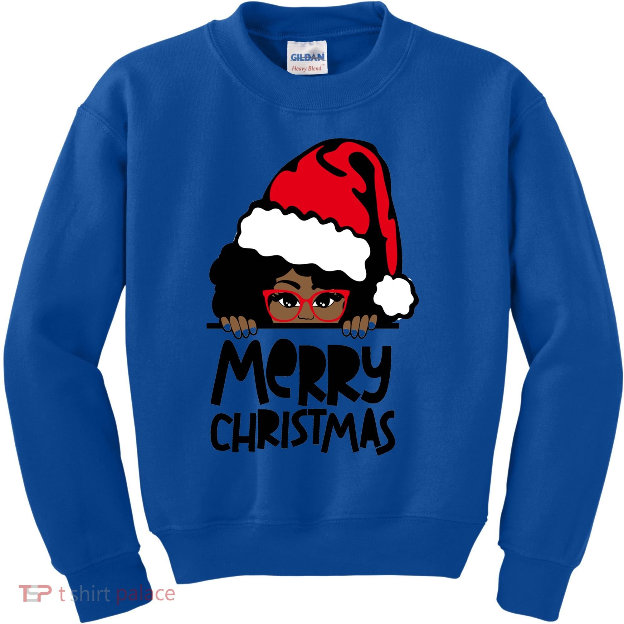 That Melanin Christmas Mrs Claus Santa Black Peeking Claus Cool Gift Kids Sweatshirt