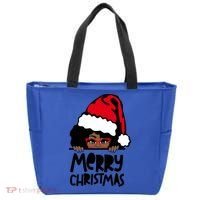 That Melanin Christmas Mrs Claus Santa Black Peeking Claus Cool Gift Tote Bag thumb 0