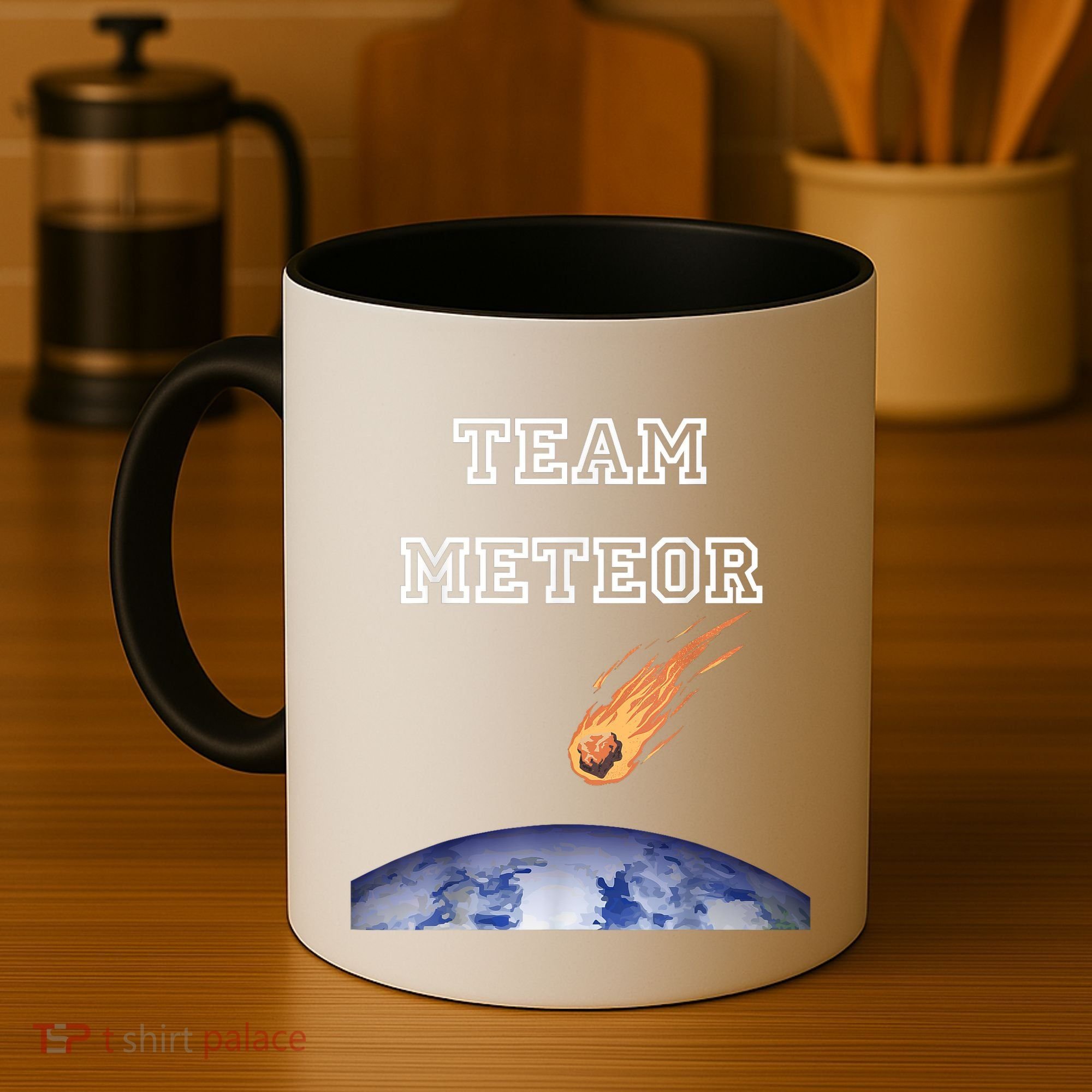 Team Meteor Crashing Into Planet Coffee Mug