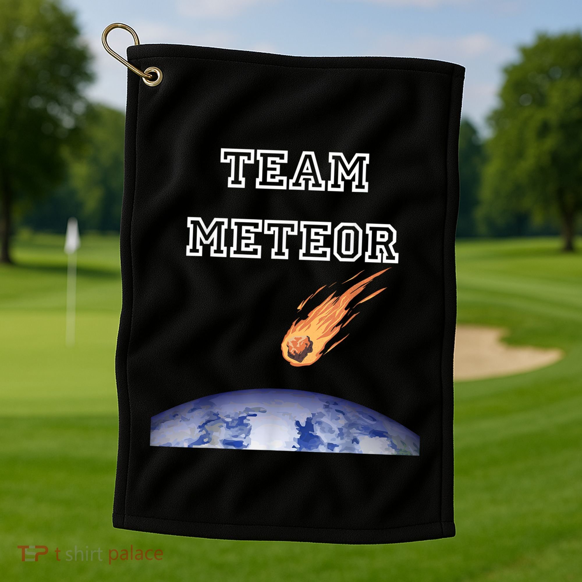 Team Meteor Crashing Into Planet Golf Towel