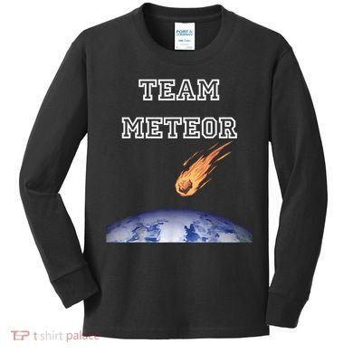 Team Meteor Crashing Into Planet Kids Long Sleeve Shirt