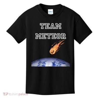 Team Meteor Crashing Into Planet Kids T-Shirt