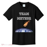 Team Meteor Crashing Into Planet Kids T-Shirt thumb 0