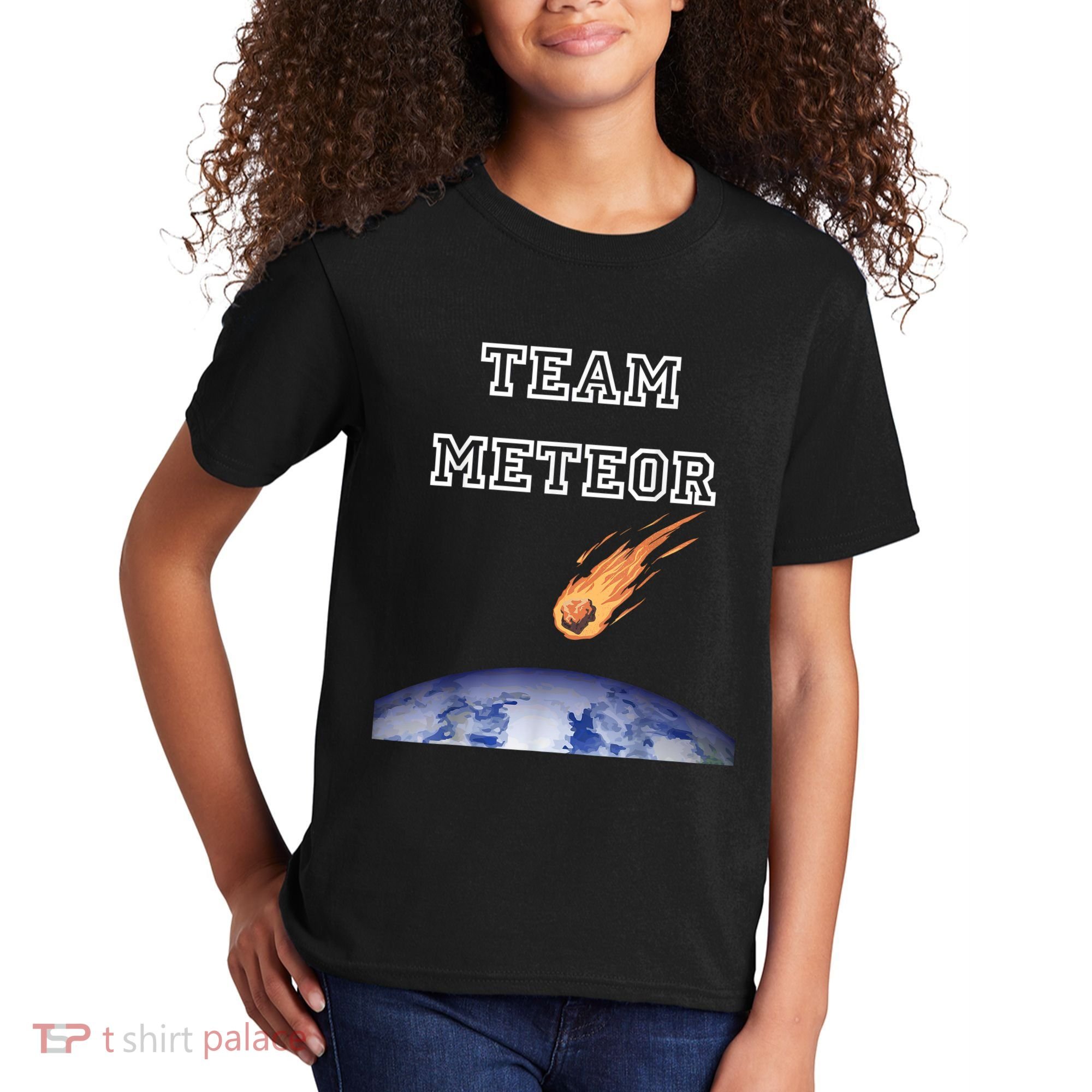 Team Meteor Crashing Into Planet Kids T-Shirt