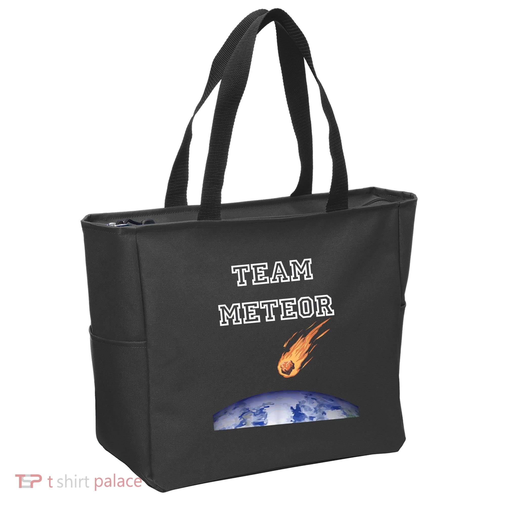 Team Meteor Crashing Into Planet Tote Bag